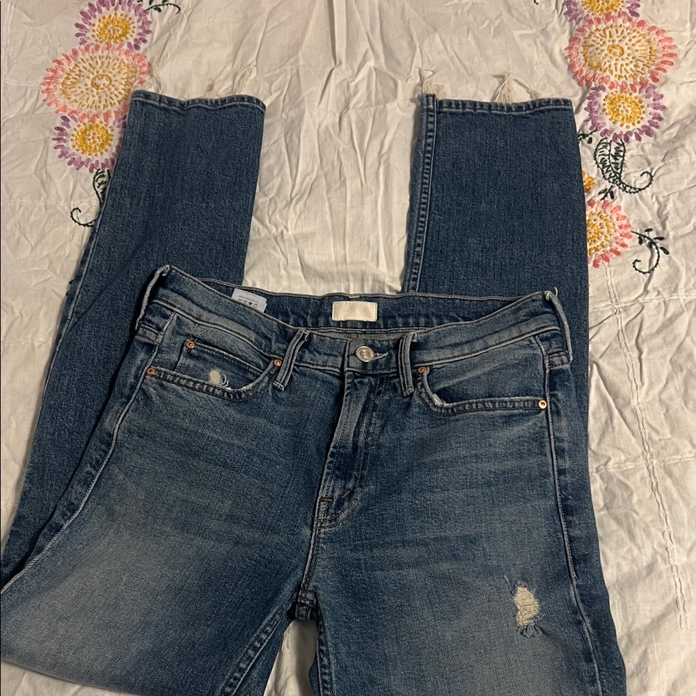 MOTHER Women's Straight Leg Jeans in Classic Blue